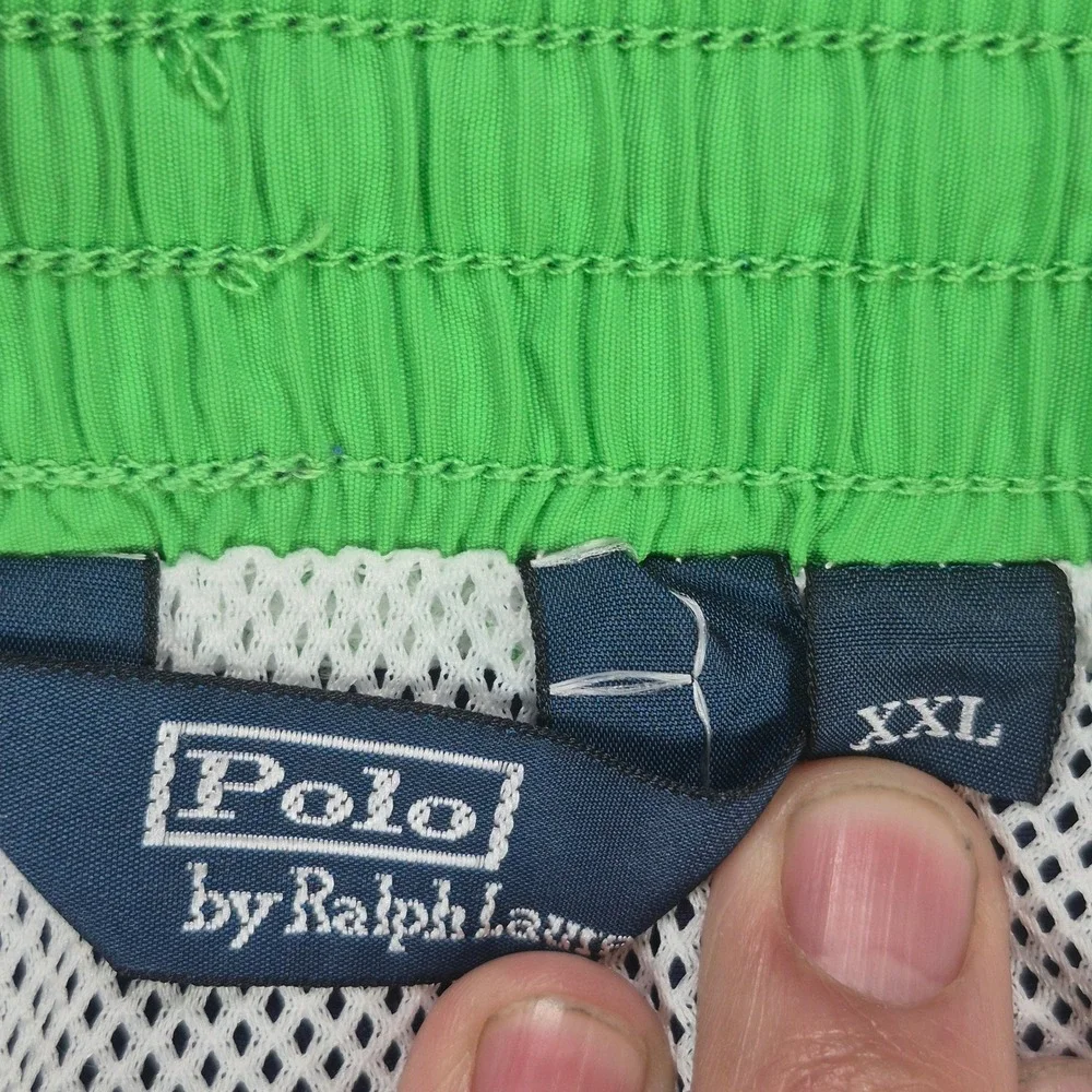 Polo Ralph Lauren Swim Trunks Mens XXL Navy Blue Green Pony Mesh Lined Short